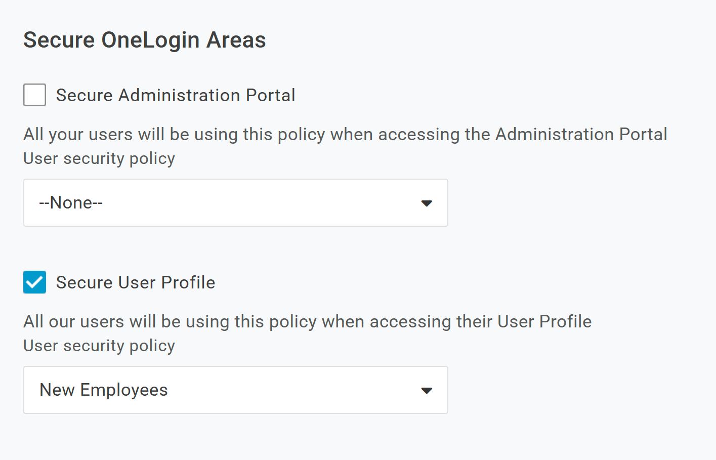 Secure OneLogin Areas