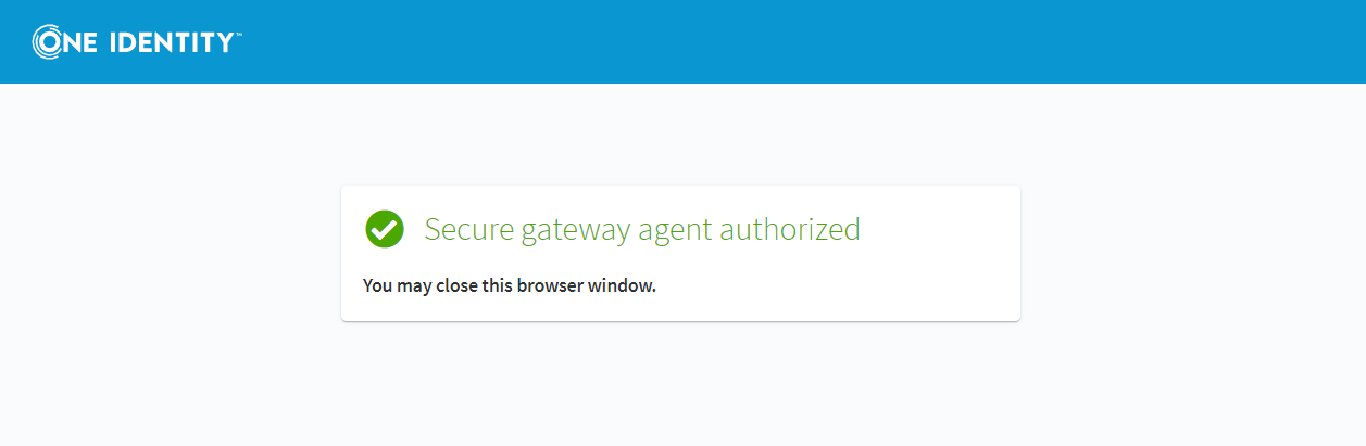 Secure gateway agent authorized