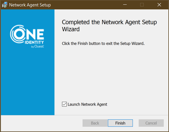 Network Agent Setup - Finish