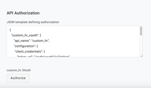 Authorization button beneath API Authorization field